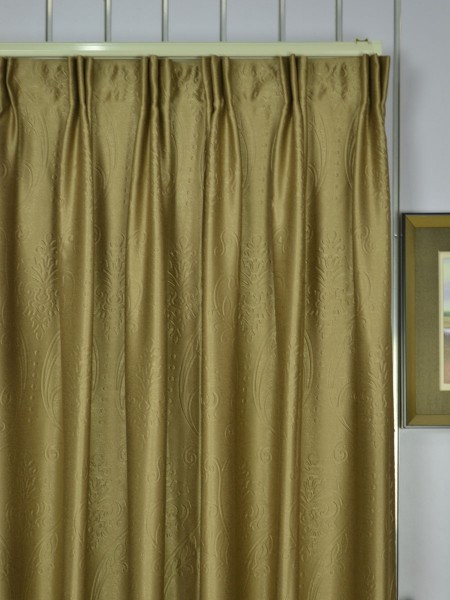 Swan Embossed Floral Damask Versatile Pleat Ready Made Curtains Heading Style