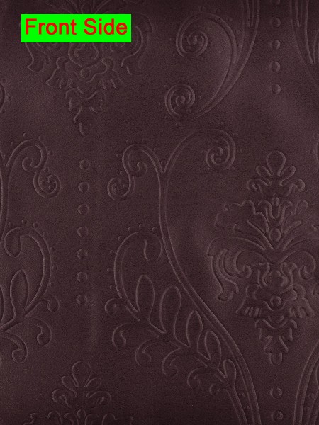 Swan 3D Embossed Floral Damask Custom Made Curtains (Color: Wine Dregs)