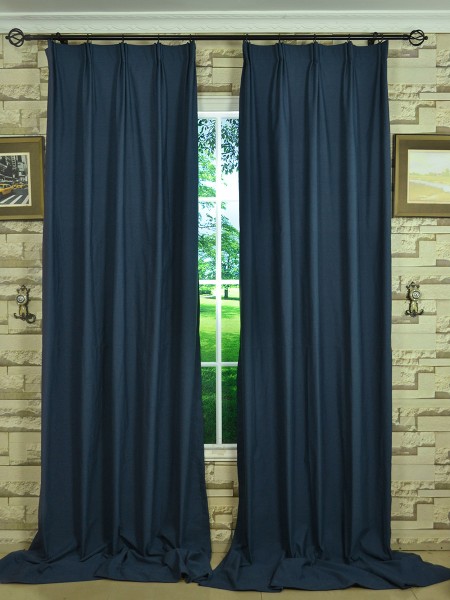 Hudson Cotton Blend Solid Versatile Pleat Curtain Ready Made