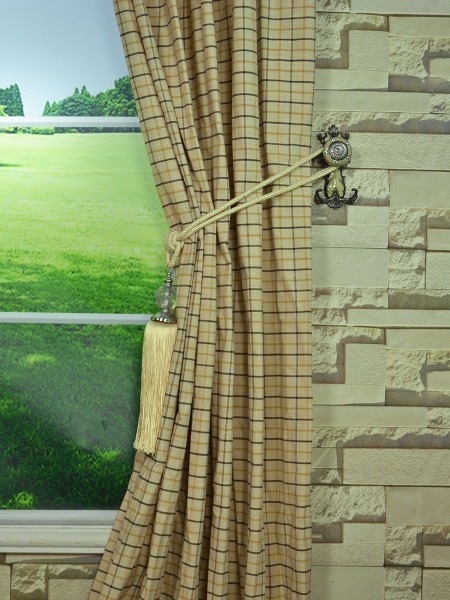 Extra Wide Hudson Small Plaid Versatile Pleat Curtains 100