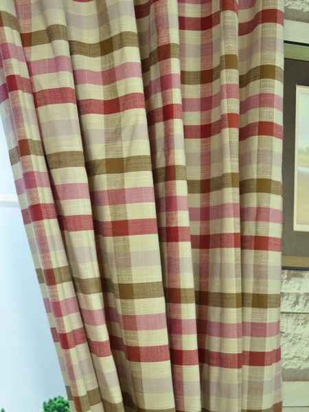 Extra Wide Hudson Middle Check Versatile Pleat Curtains 100 - 120 Inch Curtains Fabric