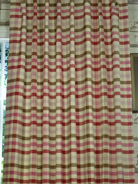 Extra Wide Hudson Middle Check Back Tab Curtains 100 - 120 Inch Curtain Panels Fabric