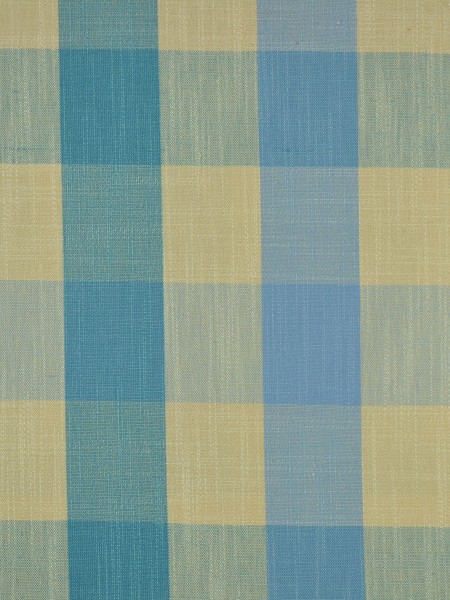 Hudson Cotton Blend Bold-scale Check Custom Made Curtains (Color: Capri)