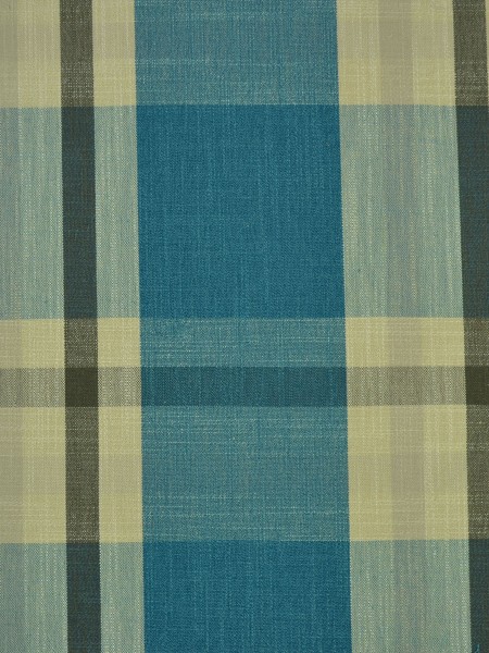 Hudson Cotton Blend Large Plaid Back Tab Curtain (Color: Celadon Blue)
