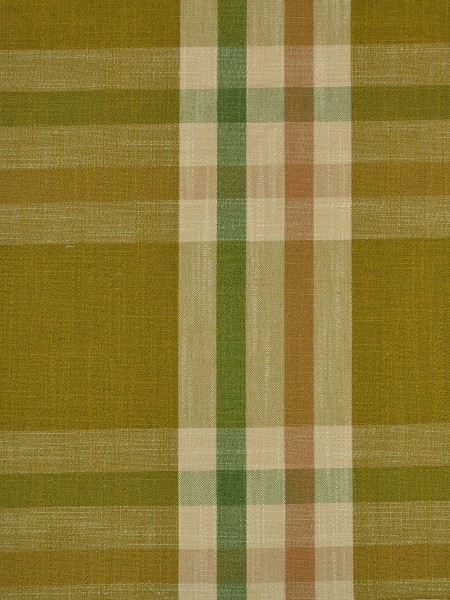 Hudson Cotton Blend Large Plaid Tab Top Curtain (Color: Olive)