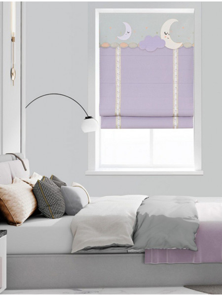QYBHF738 High Quality Chenille Purple Custom Made Roman Blinds For Home Decoration(Color: F738a with flat bottom)