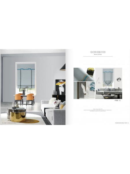 QYBHF739 High Quality Chenille Grey Custom Made Roman Blinds For Home Decoration