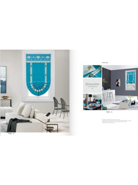 QYBHF749 High Quality Chenille Blue Custom Made Roman Blinds For Home Decoration