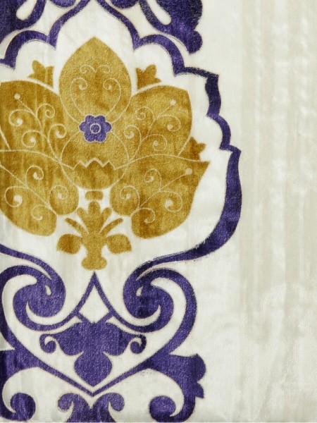 Hebe Floral Damask Grommet Velvet Curtains