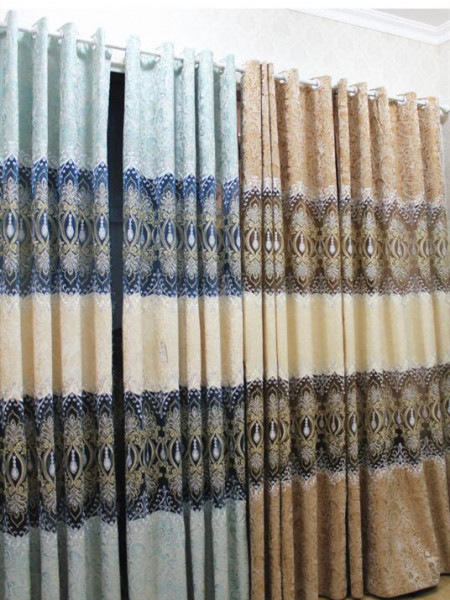 QY2168I Maia Embroidered Floral Thick Chenille Custom Made Curtains
