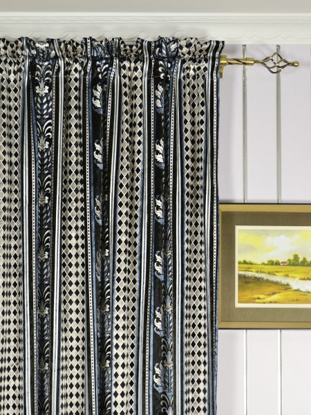 Maia Antique Damask Rod Pocket Velvet Curtains