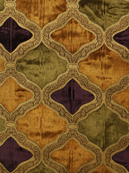 Maia Geometrical Velvet Curtains Fabric Sample (Color: Pansy purple)