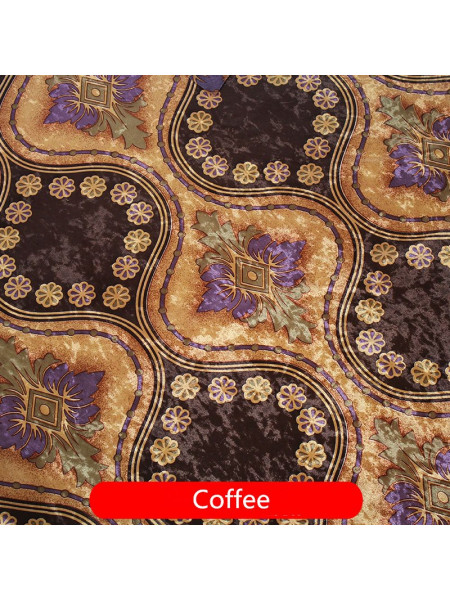 Maia Vintage Damask Goblet Pleat Velvet Curtains (Color: Coffee)