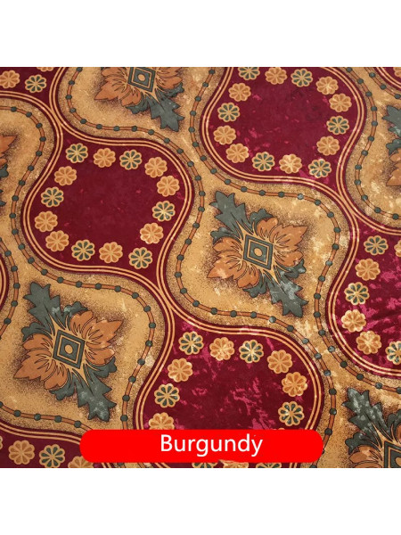 Maia Vintage Damask Velvet Custom Made Curtains (Color: Burgundy)