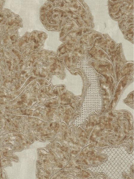 Rainbow Embroidered Damask Dupioni Custom Made Curtains (Color: Beige)