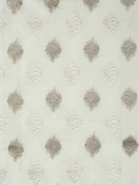 Rainbow Embroidered Lozenge-shaped Dupioni Silk Custom Made Curtains (Color: Ivory)