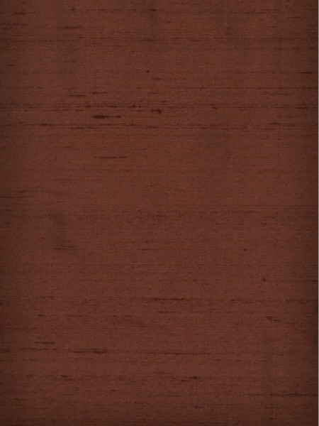 Oasis Solid Brown Dupioni Silk Fabric Sample (Color: Rust)