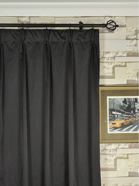 Waterfall Dark Colored Triple Pinch Pleat Faux Silk Curtains