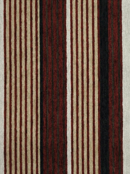 Petrel Heavy-weight Stripe Chenille Custom Made Curtains (Color: Tuscan red)