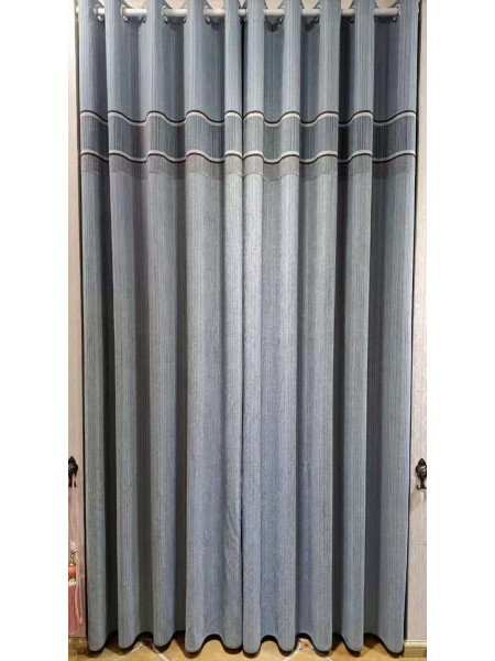 QYFL1421A Wrangell Stripe Jacquard Velvet Custom Made Curtains For Living Room