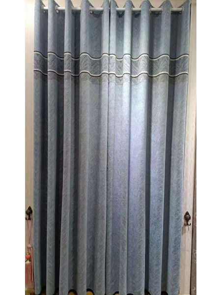 QYFL1421B Wrangell Twill Jacquard Velvet Custom Made Curtains For Living Room(Color: Grey)