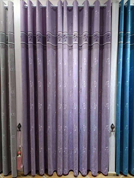 QYFL1421C Wrangell Jacquard Velvet Custom Made Curtains For Living Room(Color: Purple)