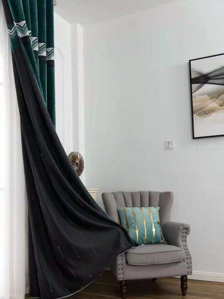 QYFL1421D Wrangell Jacquard Velvet Custom Made Curtains For Living Room