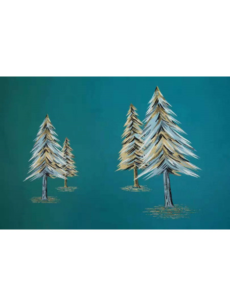 QYFL1821E On Sales Rainier Brocade Faux Silk Pines Jacquard Grey Yellow Blue Custom Made Curtains
