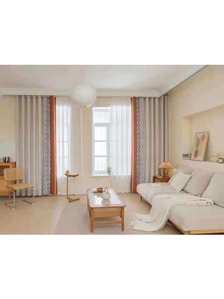 QYFL2302DA 2023 New Arrival Petrel Blue Grey Green Chenille Ready Made Curtains For Living Room