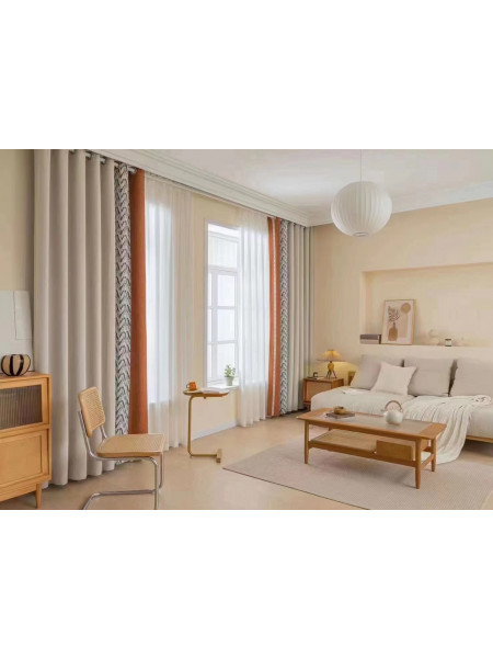 QYFL2302DA 2023 New Arrival Petrel Blue Grey Green Chenille Ready Made Curtains For Living Room