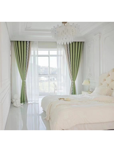 QYFL2302DA 2023 New Arrival Petrel Blue Grey Green Chenille Ready Made Curtains For Living Room