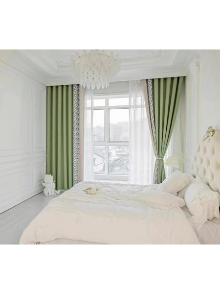QYFL2302DA 2023 New Arrival Petrel Blue Grey Green Chenille Ready Made Curtains For Living Room