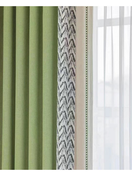 QYFL2302DA 2023 New Arrival Petrel Blue Grey Green Chenille Ready Made Curtains For Living Room