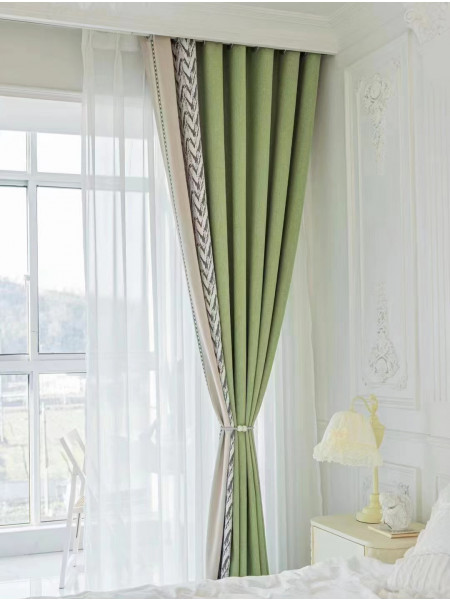 QYFL2302DA 2023 New Arrival Petrel Blue Grey Green Chenille Ready Made Curtains For Living Room