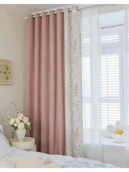 QYFL2302KA 2023 New Arrival Petrel Blue Pink Green Chenille Ready Made Curtains For Living Room