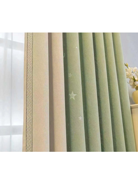 QYFL2302MA 2023 New Arrival Petrel Blue Pink Green Chenille Ready Made Curtains For Living Room