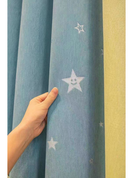 QYFL2302MA 2023 New Arrival Petrel Blue Pink Green Chenille Ready Made Curtains For Living Room