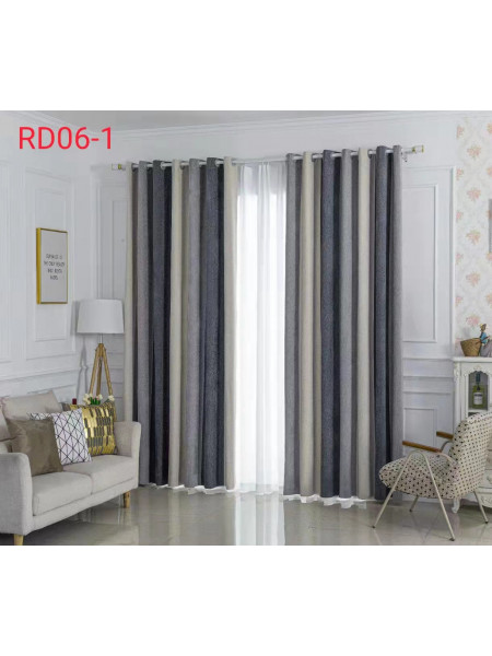 QYFLRDA On Sales Petrel Grey Stripe Chenille Custom Made Curtains