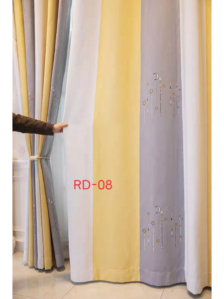 QYFLRDN On Sales Petrel Yellow Grey Stripe Custom Made Curtains