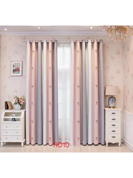 QYFLRDT On Sales Petrel Pink Grey Stripe Custom Made Curtains