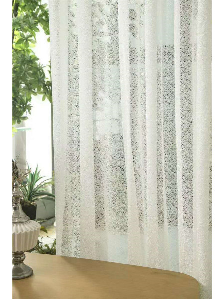 QYFLS2020A Bona Faux Linen Custom Made Sheer Curtains(Color: White)
