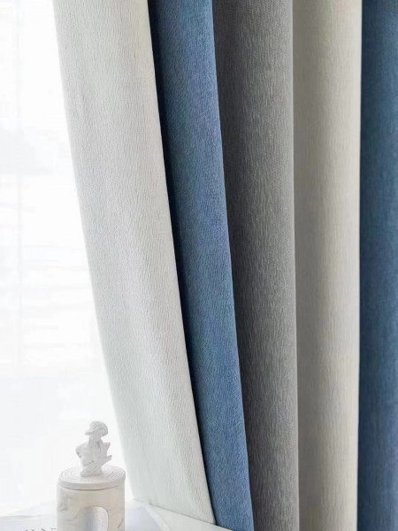 QYH2407A Made To Measure Chenille Curtains Stripe Mediterranean