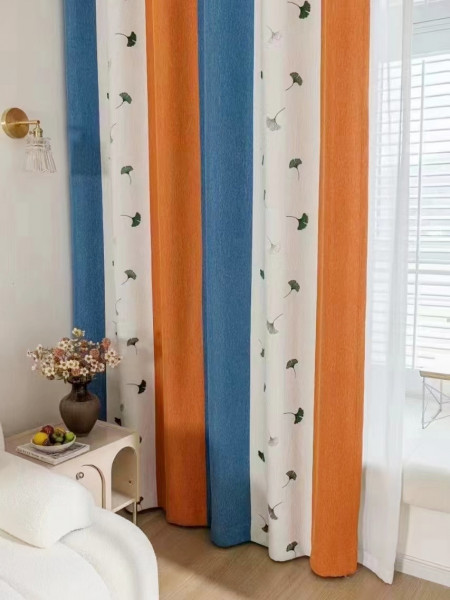 EQYH2407BD Eyelet Extra Wide Curtains For Living Room Ready Made(Color: Orange)