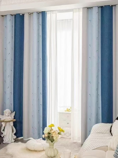 EQYH2407CD Eyelet Extra Wide Living Room Curtains Chenille Stripe