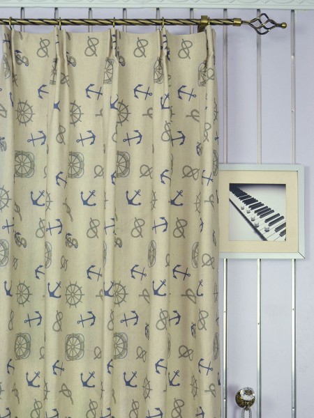 Eos Newspaper Printed Faux Linen Custom Made Curtains (Heading: Versatile Pleat)