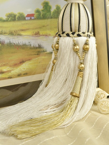 5 Colors QYM01 Faux Silk Curtain Tassel Tiebacks - Pair