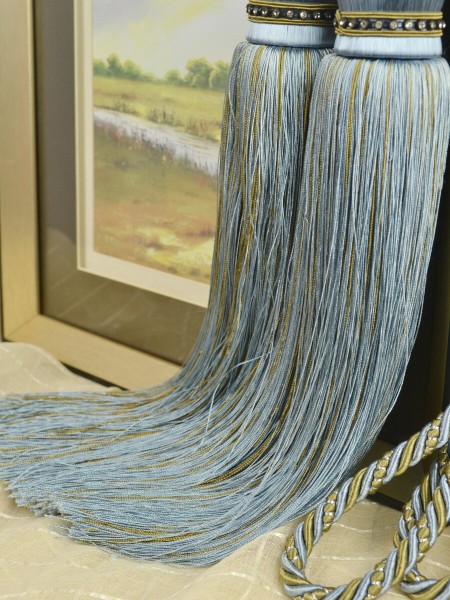 4 Colors QYM02 Faux Silk Curtain Tassel Tiebacks - Pair