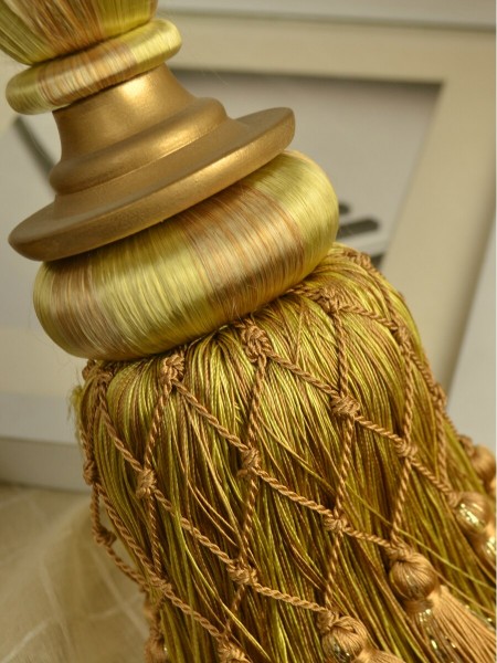 4 Colors QYM06 Faux Silk Curtain Tassel Tiebacks - Pair