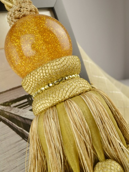 3 Colors QYM12 Faux Silk and Acrylic Curtain Tassel Tiebacks - Pair