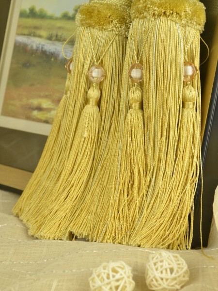 6 Colors QYM13 Faux Silk Curtain Tassel Tiebacks - Pair